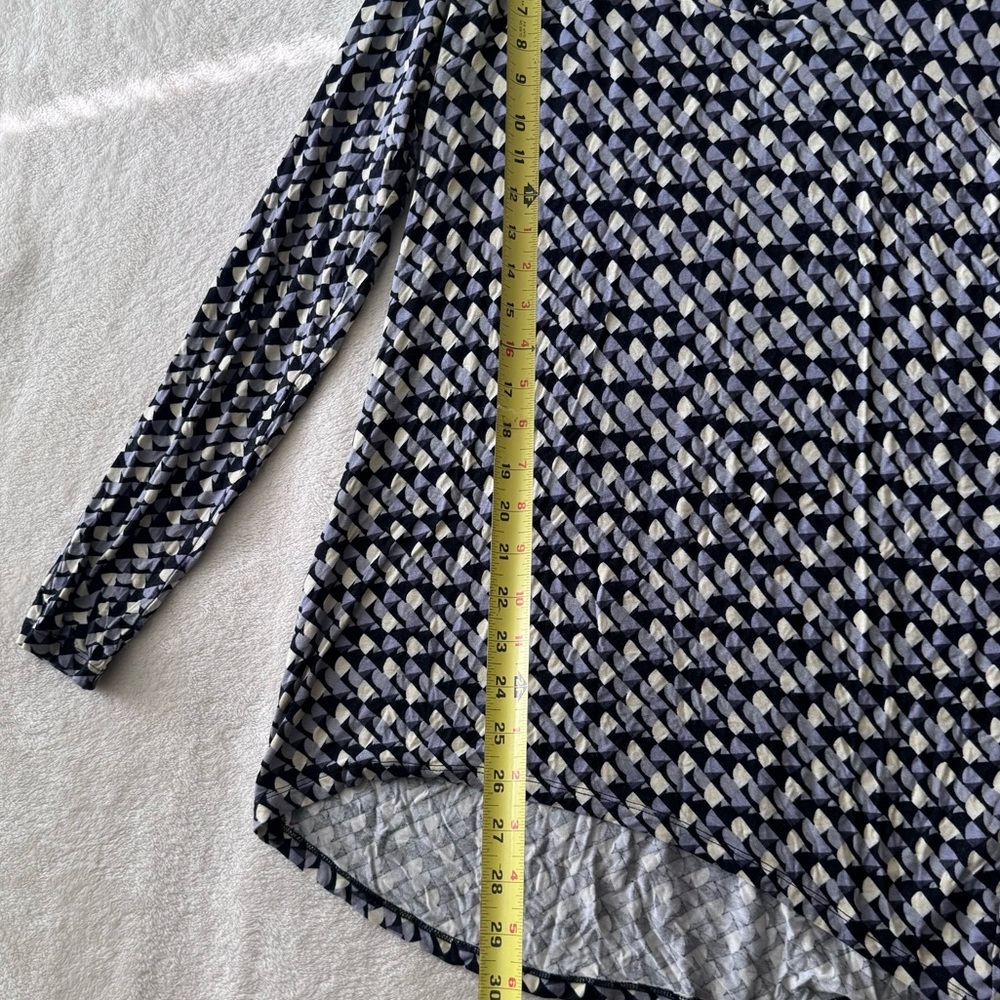 FRANCO MIRABELLI Vintage Y2K 1/4 Zip Graphic Print Jersey Knit Stretch Top Tee M - Picture 12 of 13